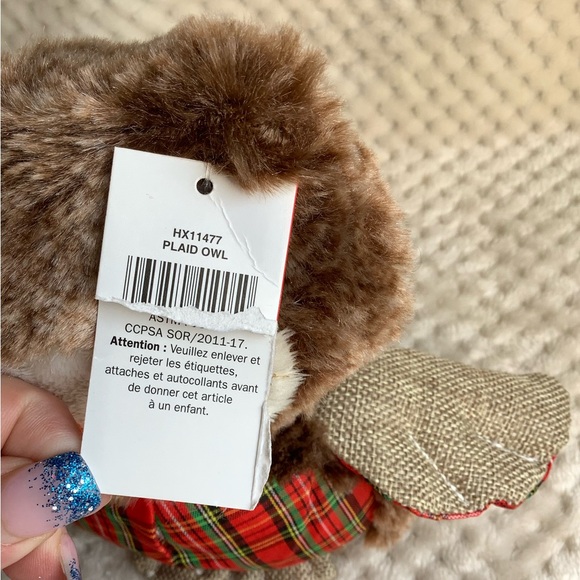 Ganz Plaid Owl Stuffed Animal Plush - Picture 6 of 10